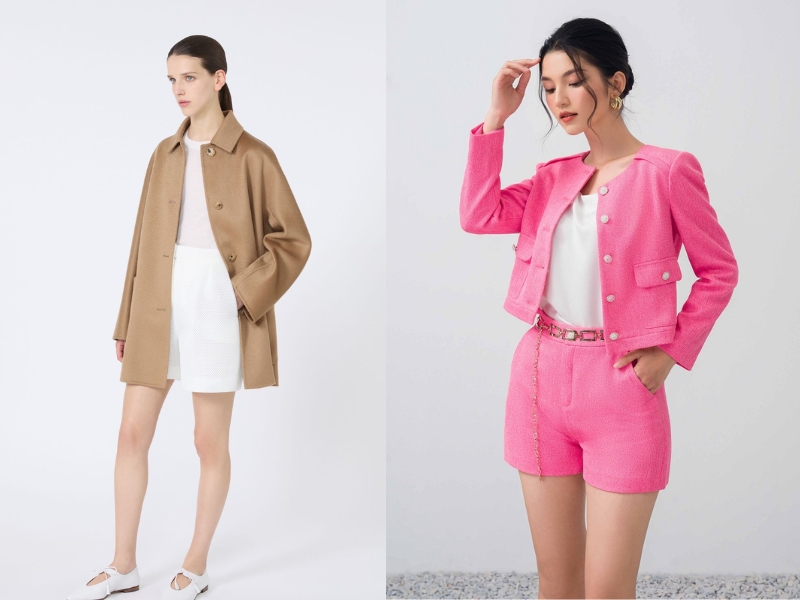áo thun, áo khoác dạ và quần short