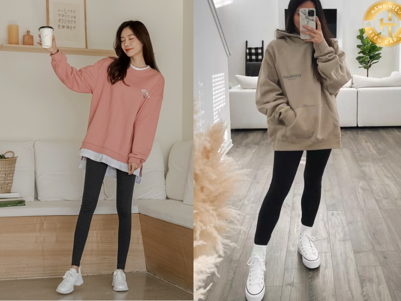 áo hoodie và quần legging