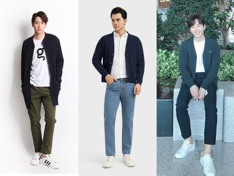 phối đồ với giày trắng nam phối đồ với giày trắng nam