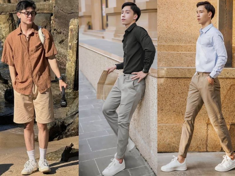 phối đồ với giày trắng nam cách phối giày trắng với quần áo nam