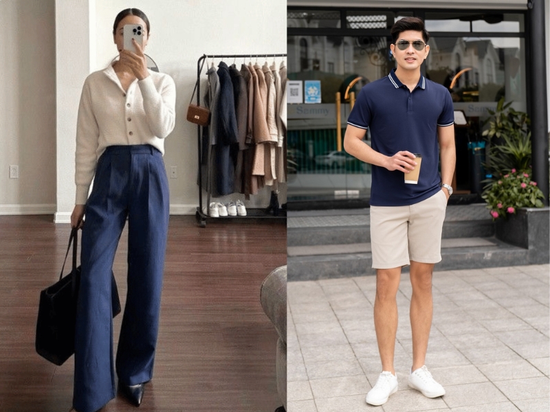 xanh đậm phối với màu gì