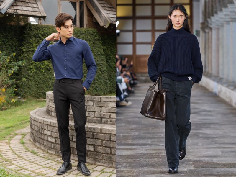 màu xanh navy phối với màu gì