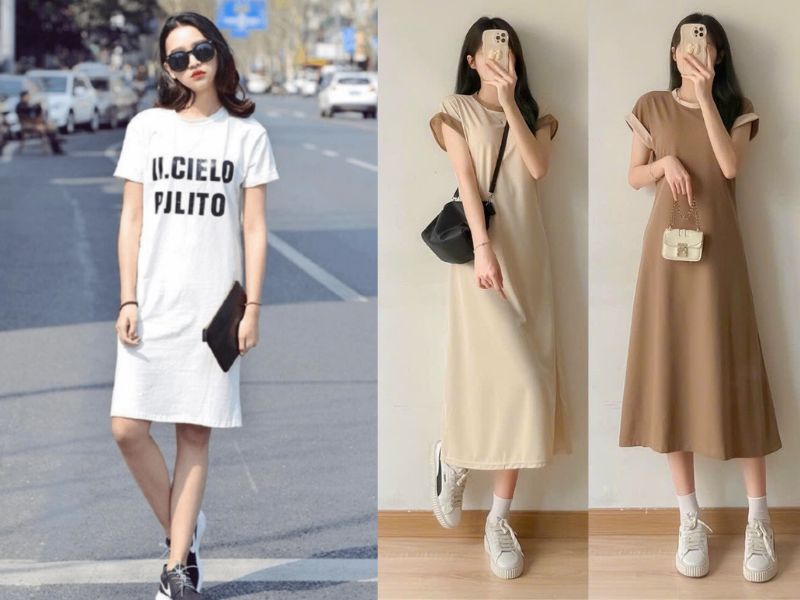 giày thể thao mix với váy