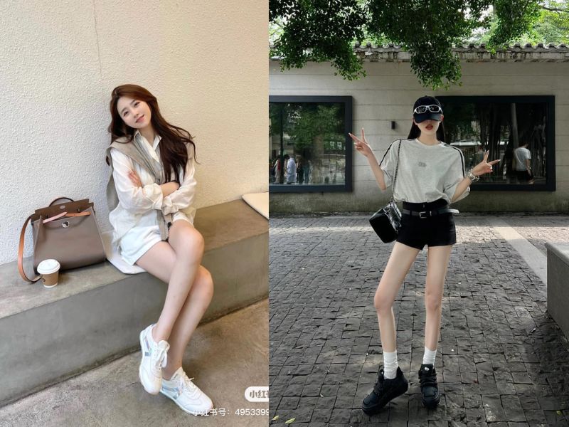 cách phối đồ với giày thể thao nữ