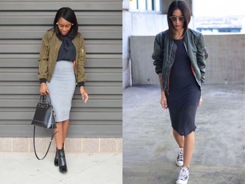 chân váy bút chì phối với áo gì