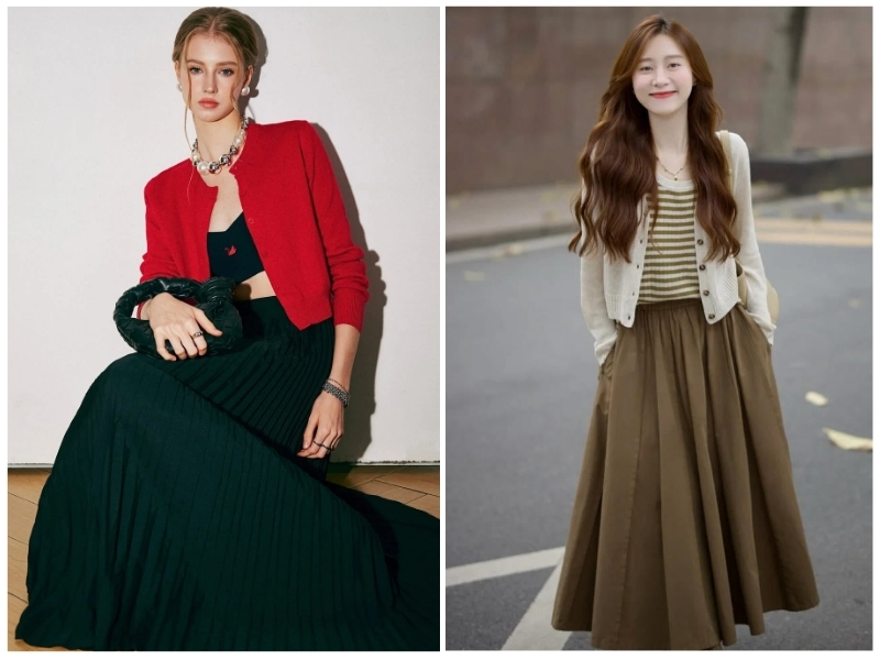 phối đồ với áo khoác cardigan nữ