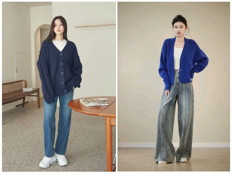 phối đồ với áo khoác cardigan nữ