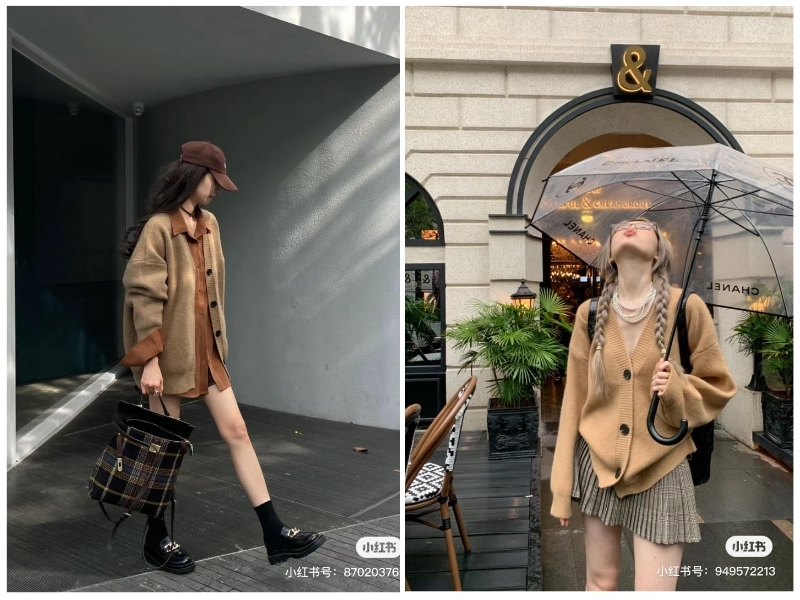 phối đồ với áo khoác cardigan nữ