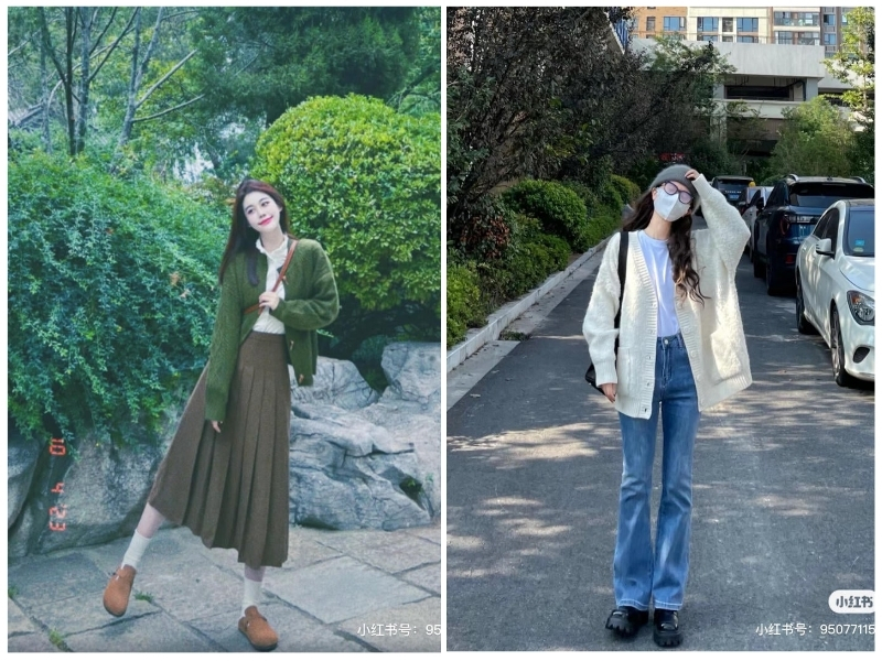 phối đồ với áo khoác cardigan nữ