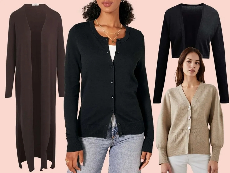 phối đồ với áo khoác cardigan nữ