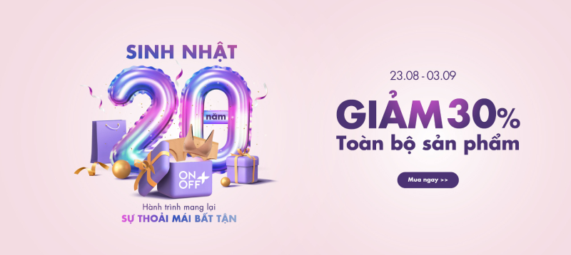 onoff sale 30% kỷ niệm hành trình 20 năm