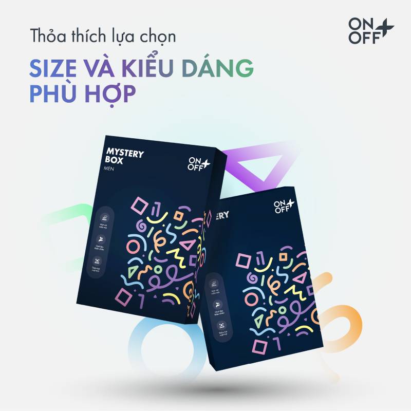 onoff mystery box được tuỳ chọn size và kiểu dáng