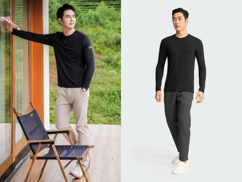 phối đồ áo giữ nhiệt nam