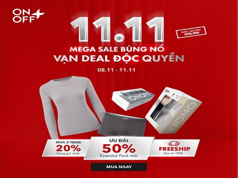 săn sale giá hời ngày 11/11 tại onoff