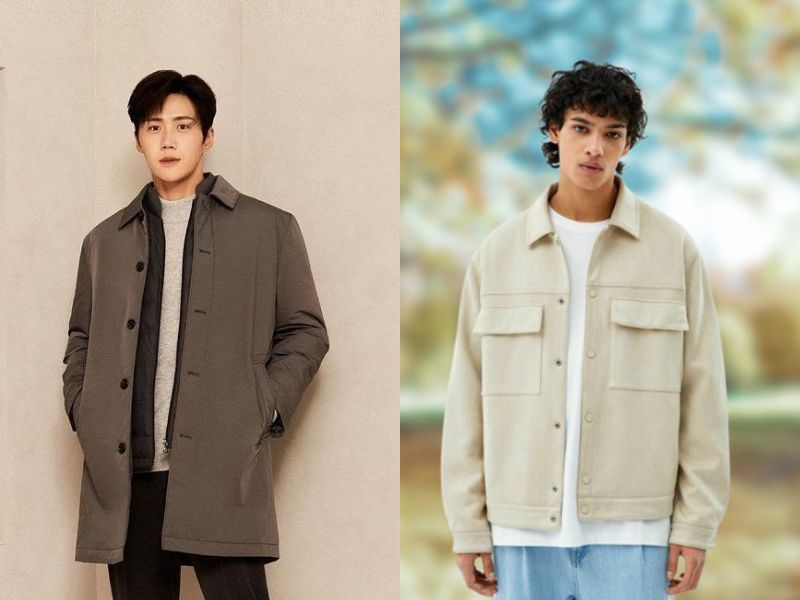 phối áo giữ nhiệt với áo sơ mi