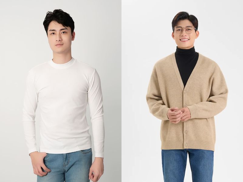 phối đồ với áo giữ nhiệt nam