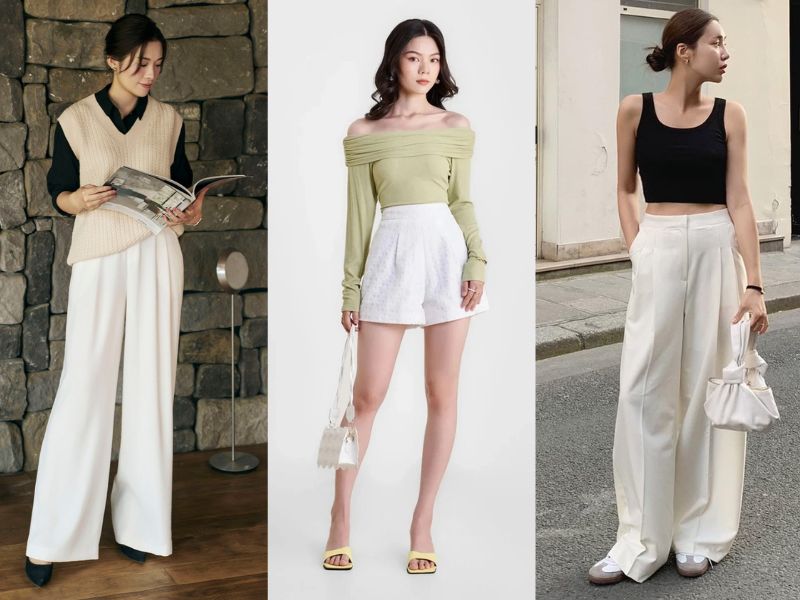 Quần trắng phối với áo màu gì nữ tính và sành điệu nhất?