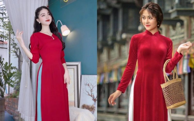 áo dài đỏ phối quần màu gì