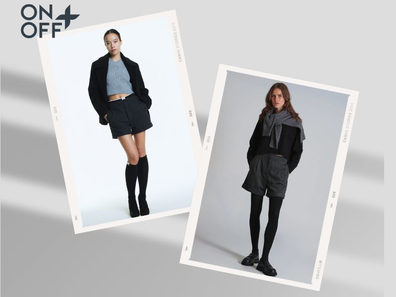 cách phối đồ với quần short nữ mùa đông