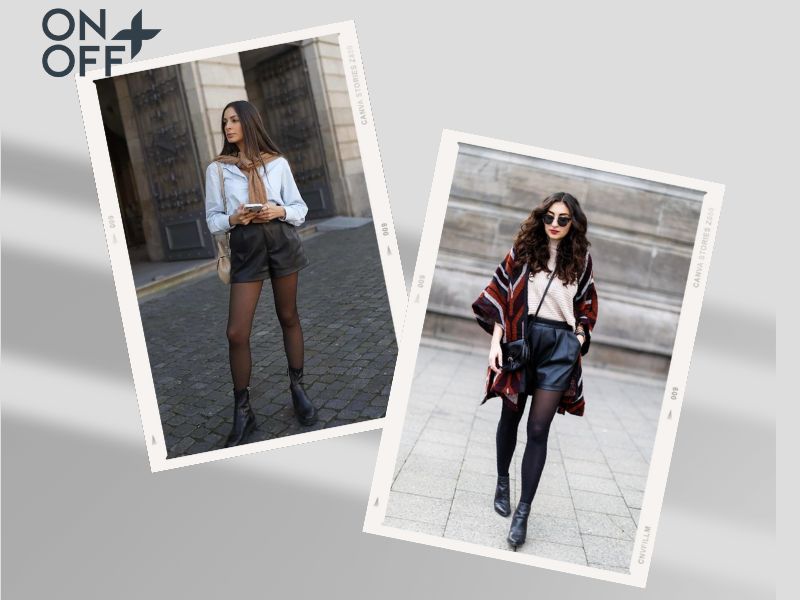 cách phối đồ với quần short nữ mùa đông