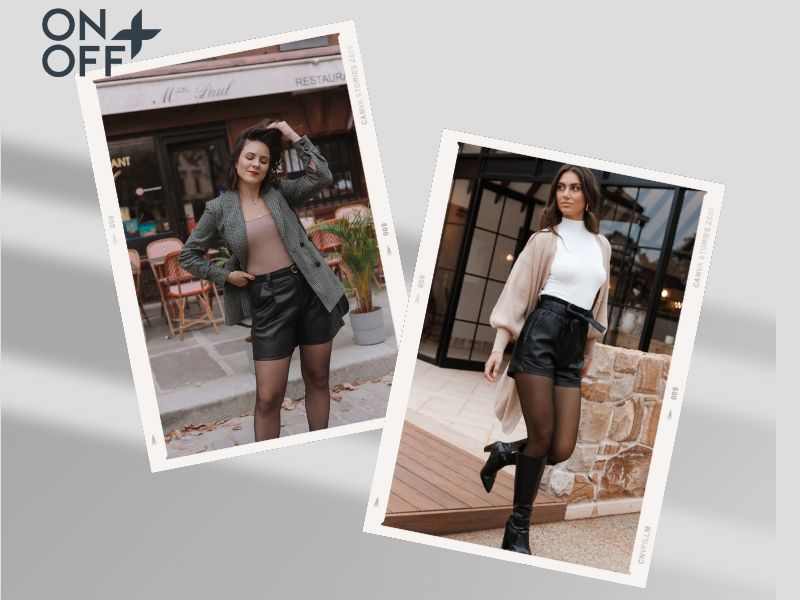 cach phoi do voi quan short nu mua dong