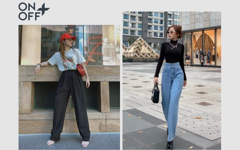 phối đồ với quần ống suông nữ