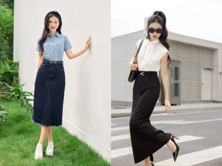 mặc chân váy dài nên đi giày gì