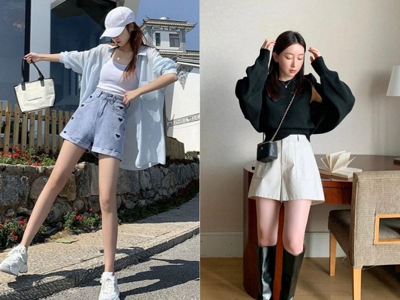 phối đồ với quần short nữ
