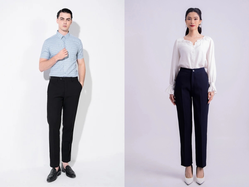 phối đồ với quần đen nữ, nam