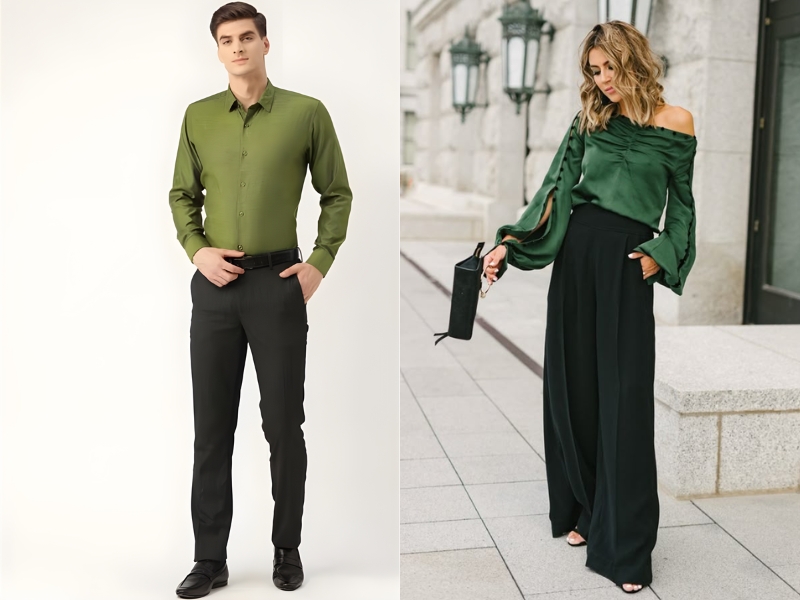 quần đen phối áo màu gì nam, nữ