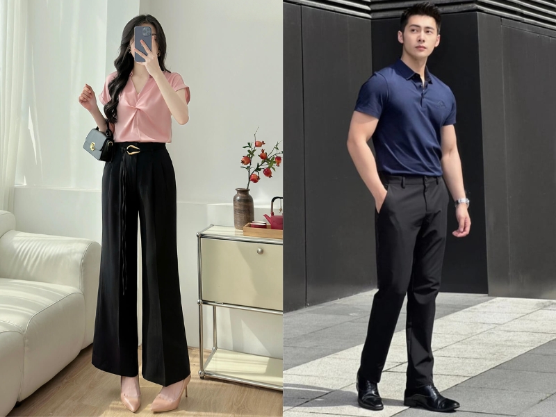quần đen mặc với áo màu gì