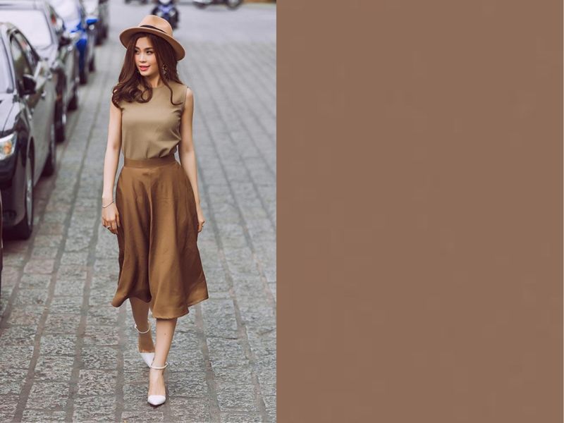 phối đồ với màu be