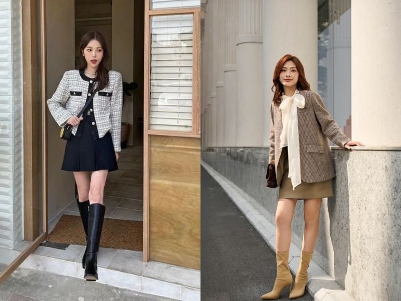 váy cưới dành cho người lùn váy liền thân mix áo khoác ngoài