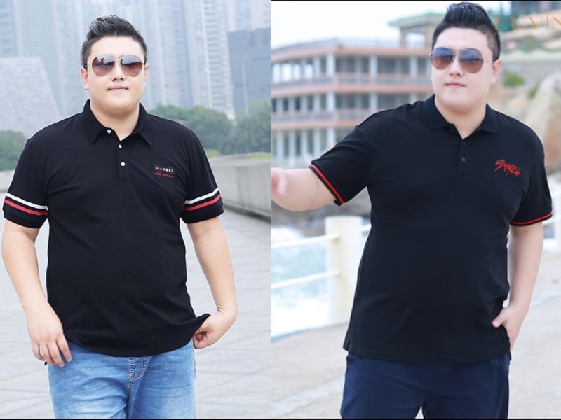 phối đồ đi đám cưới cho nam mập mix áo thun basic và quần jean