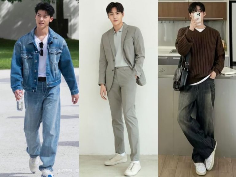 phối đồ với giày trắng nam