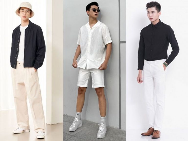 quần trắng phối áo màu gì nam