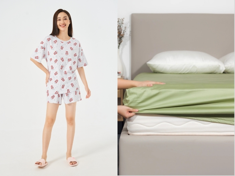 vải cotton và polyester