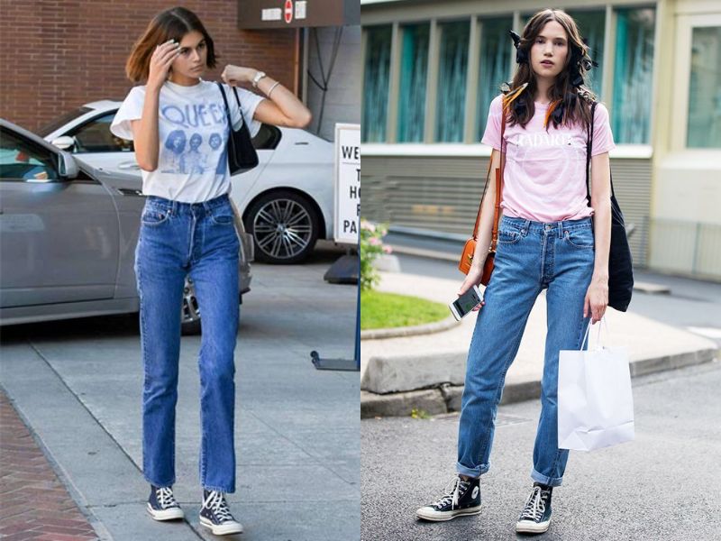 cách phối đồ với giày converse cổ cao nữ