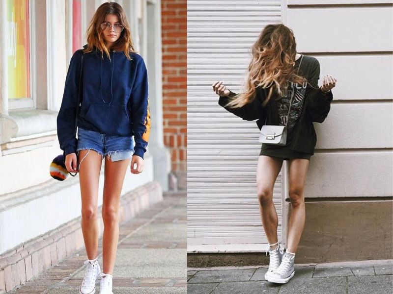 cách phối đồ với giày converse cổ cao nữ