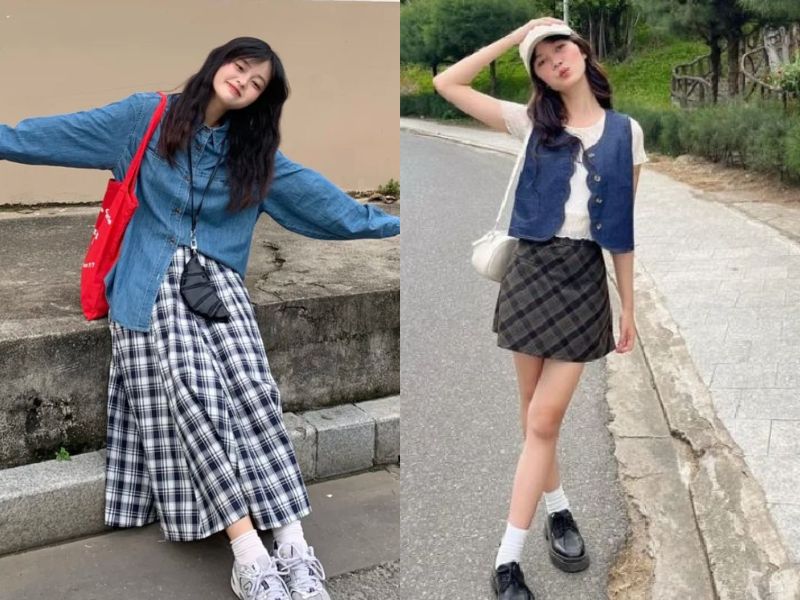 mix với áo khoác jean