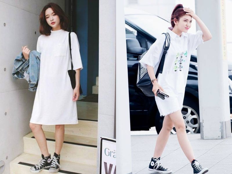 cách phối đồ với converse cổ cao nữ