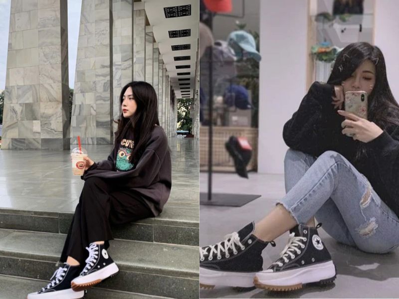 giày converse cổ cao nữ phối với quần gì