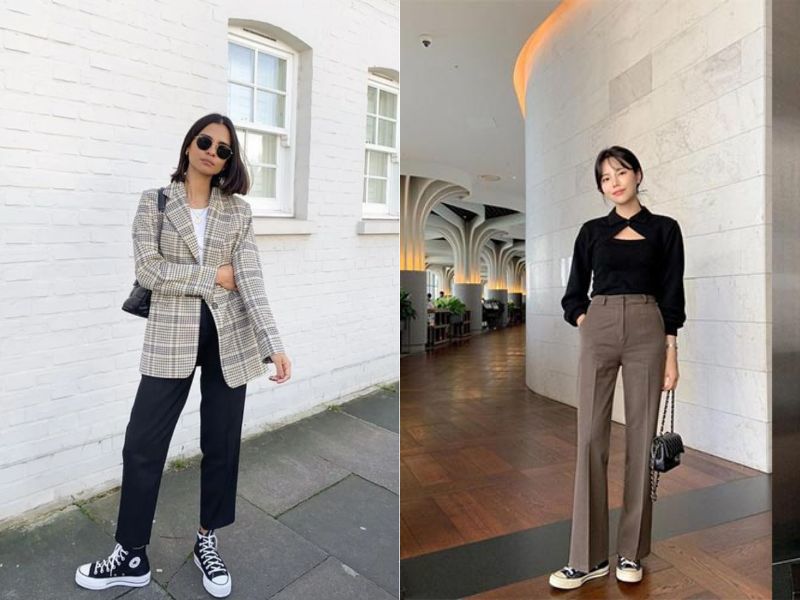 giày converse cổ cao nữ phối với quần gì