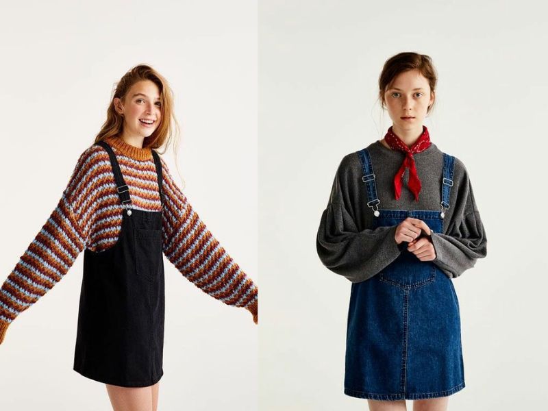 phối váy yếm bò