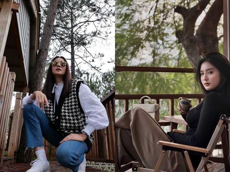 tạo dáng chụp ảnh đà lạt cho nữ