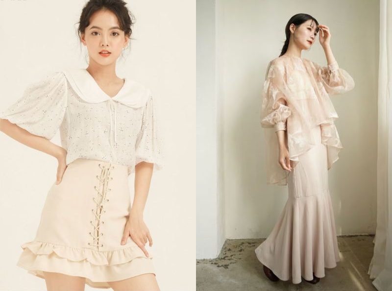 váy đuôi cá mặc với áo gì