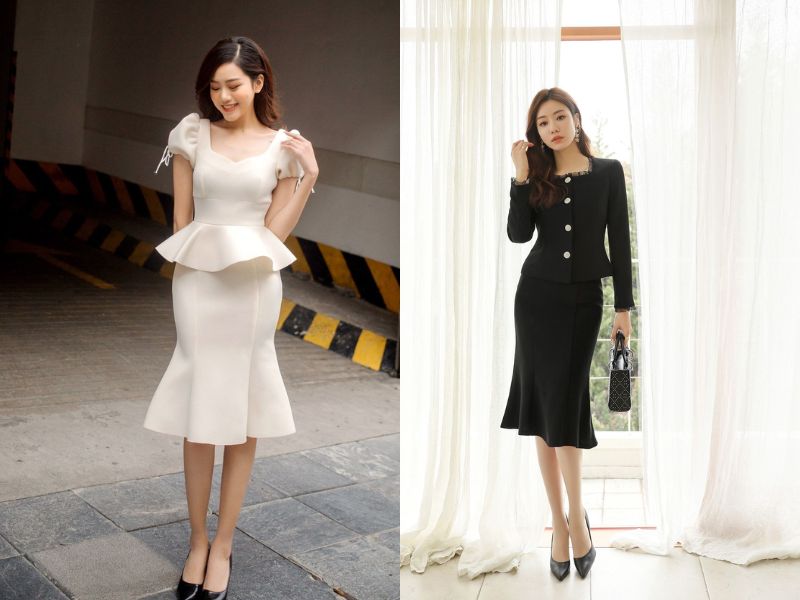 cách phối đồ với chân váy đuôi cá