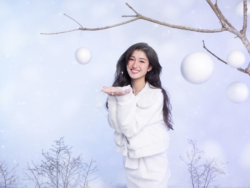 concept chụp ảnh công chúa tuyết mùa đông