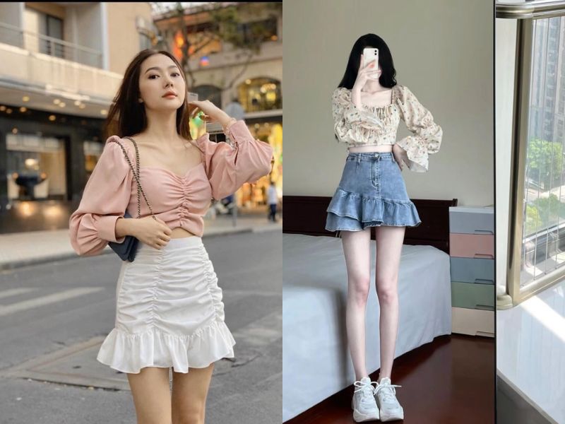 phối đồ với chân váy đuôi cá ngắn