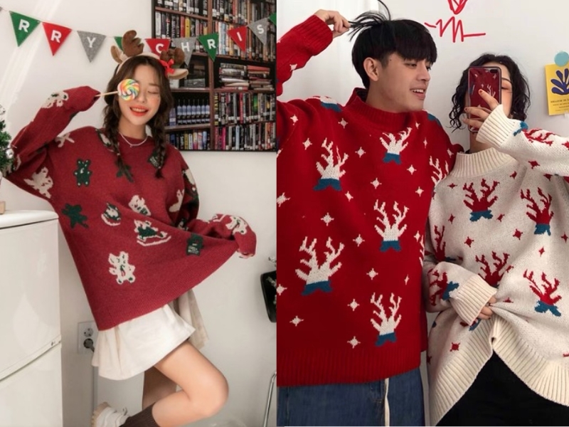 chọn trang phục đậm họa tiết noel